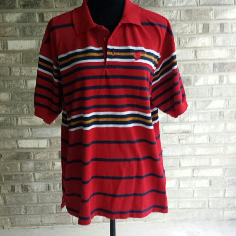 Men's red with stripes tshirt size medium